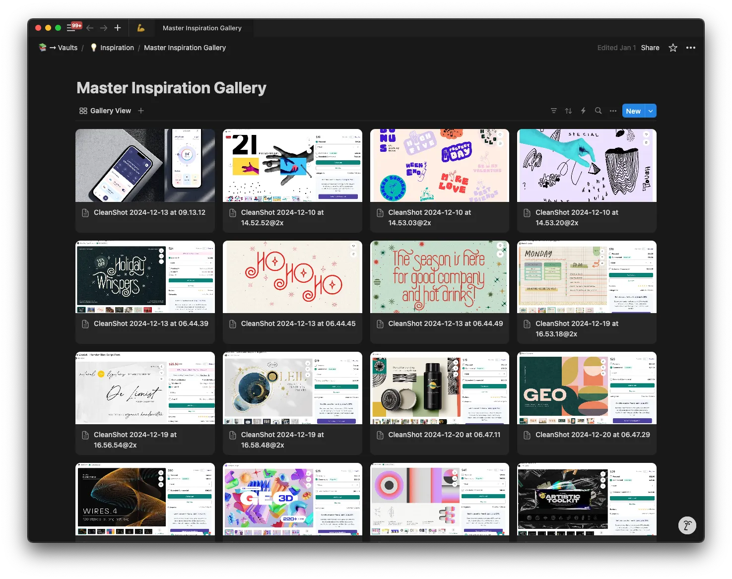 Collecting in Notion